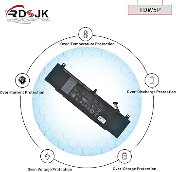 TDW5P Laptop Battery for Dell Alienware 13 R3 ALW13C Series ALW13C-D1738 D2718 D2728 D2738 D2838 D2508 D2503S D2506S D2715S V9XD7 0V9XD7 0JFWX7 4RRR3 04RRR3 15.2V 76Wh