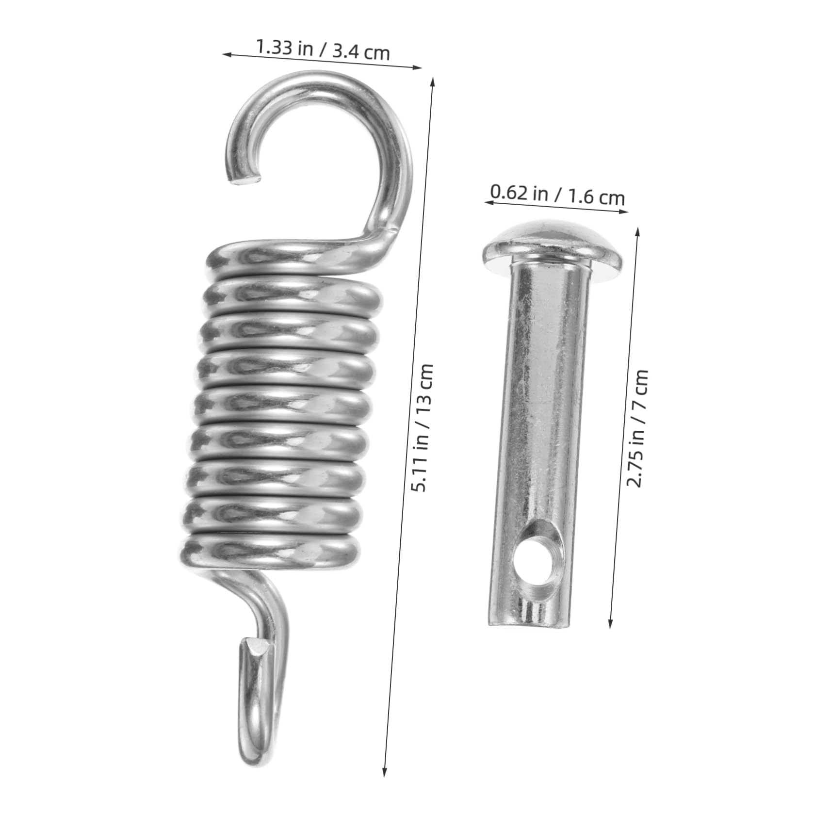 SUPVOX Swing Hook Pin Kit Heavy Duty Spring Hook Bolt for Hanging Chair Garden Swing Replacement Hardware Parts - Image 2