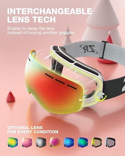 Miniatura 2 de ZIONOR XMINI Gafas de esquí o snowboard para niños y niñas Gafas para la nieve con protección de rayos ultravioleta, no se empañan, con lente
