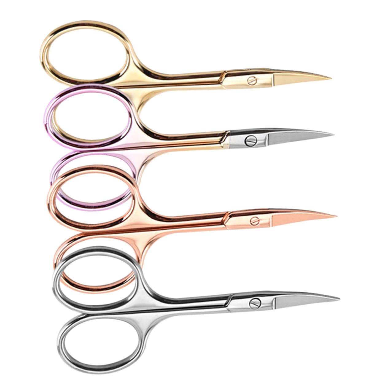 FRCOLOR Lot de 12 ciseaux à barbe pour couper les sourcils, ciseaux à nez incurvés, ciseaux pour poils de nez pour hommes, barbe, nez de beauté, inoxydable, chien, visage, coude, homme