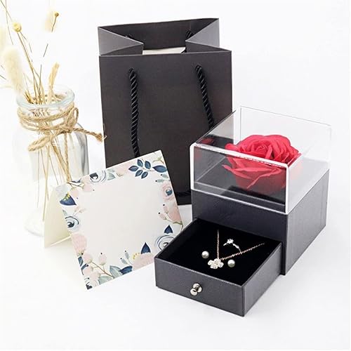 Miniatura 5 de AYMAYA Jewelry Box, Acrylic Rose Necklace Gift Box Jewelry Box Gift Box