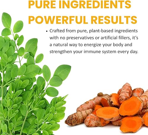 Miniatura 5 de Polvo orgánico de moringa oleifera y raíz de cúrcuma en polvo con pimienta negra, 120 cápsulas | Fabricado con moringa orgánica, cúrcuma y pimienta