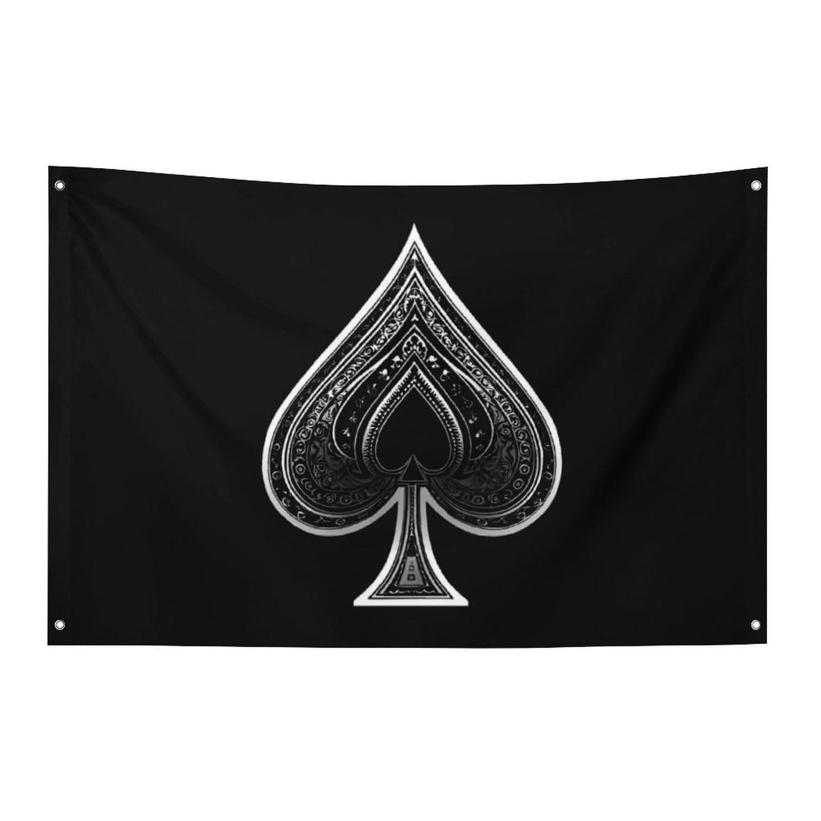 Bandera decorativa para exteriores Poker AcesSpades contra patios aburridos