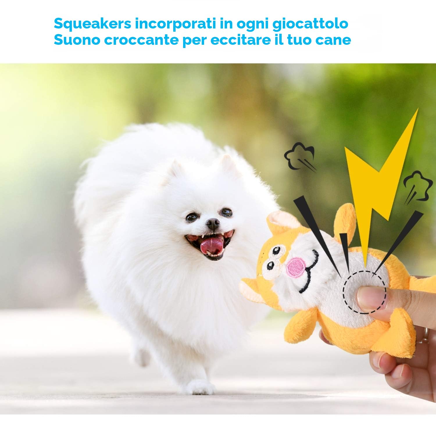 LEGEND SANDY Giocattolo per cuccioli cigolante per cani di piccola taglia e taglia medio, giocattolo per cuccioli riempito alla rinfusa con 12 set di giocattoli per cani da compagnia di peluche.