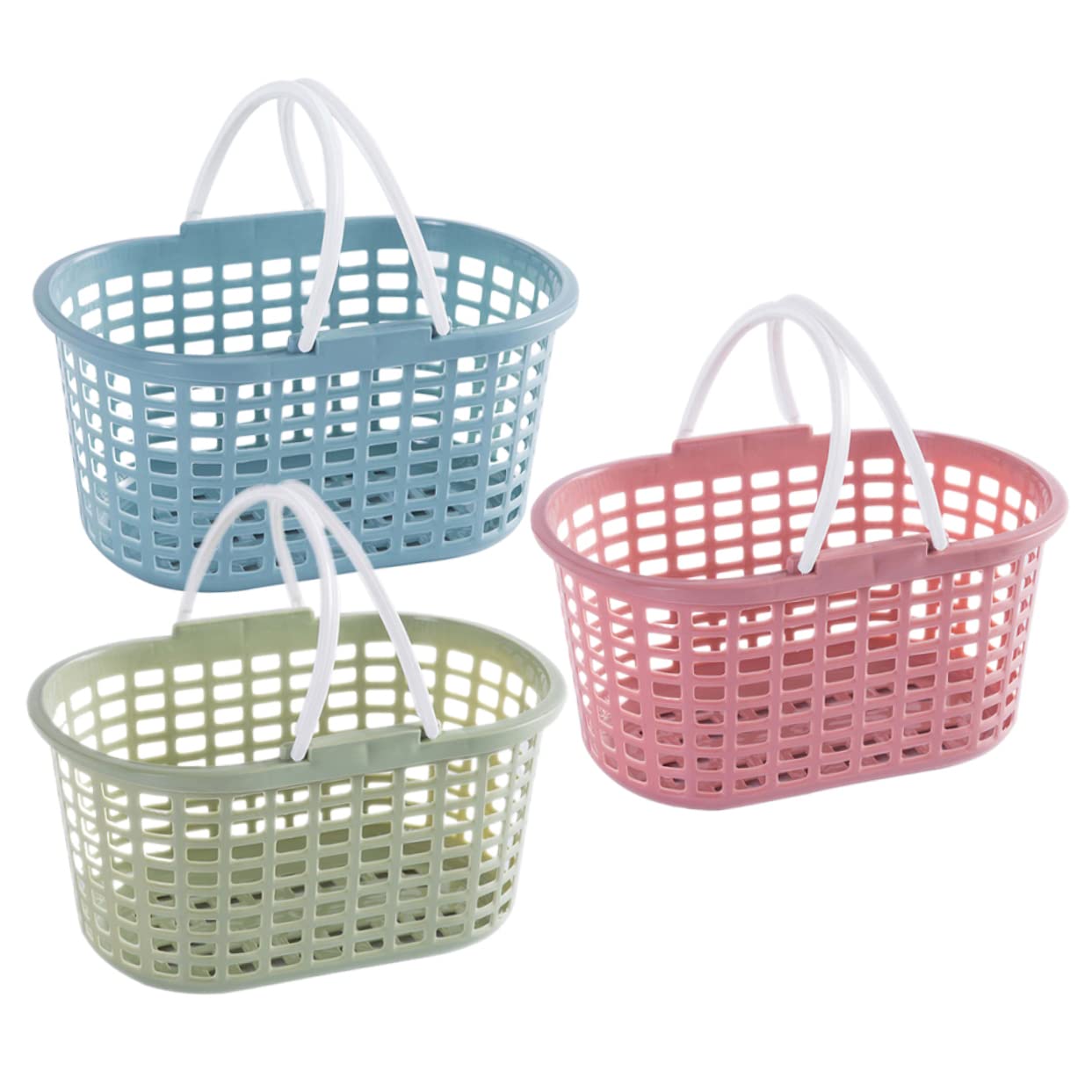 6piezas Cesta De Ducha Portátil Con Asas Organizador De Baño Plástico Para Champú Acondicionador y Artículos De Higiene
