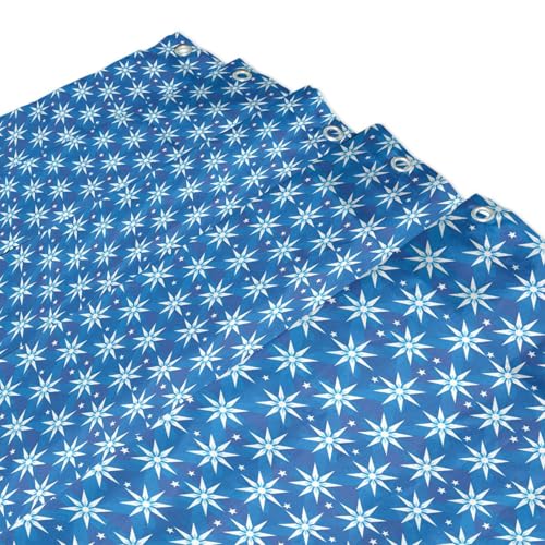 Rideau de douche imperméable motif étoiles et fleurs en polyester 168x183 cm - 4