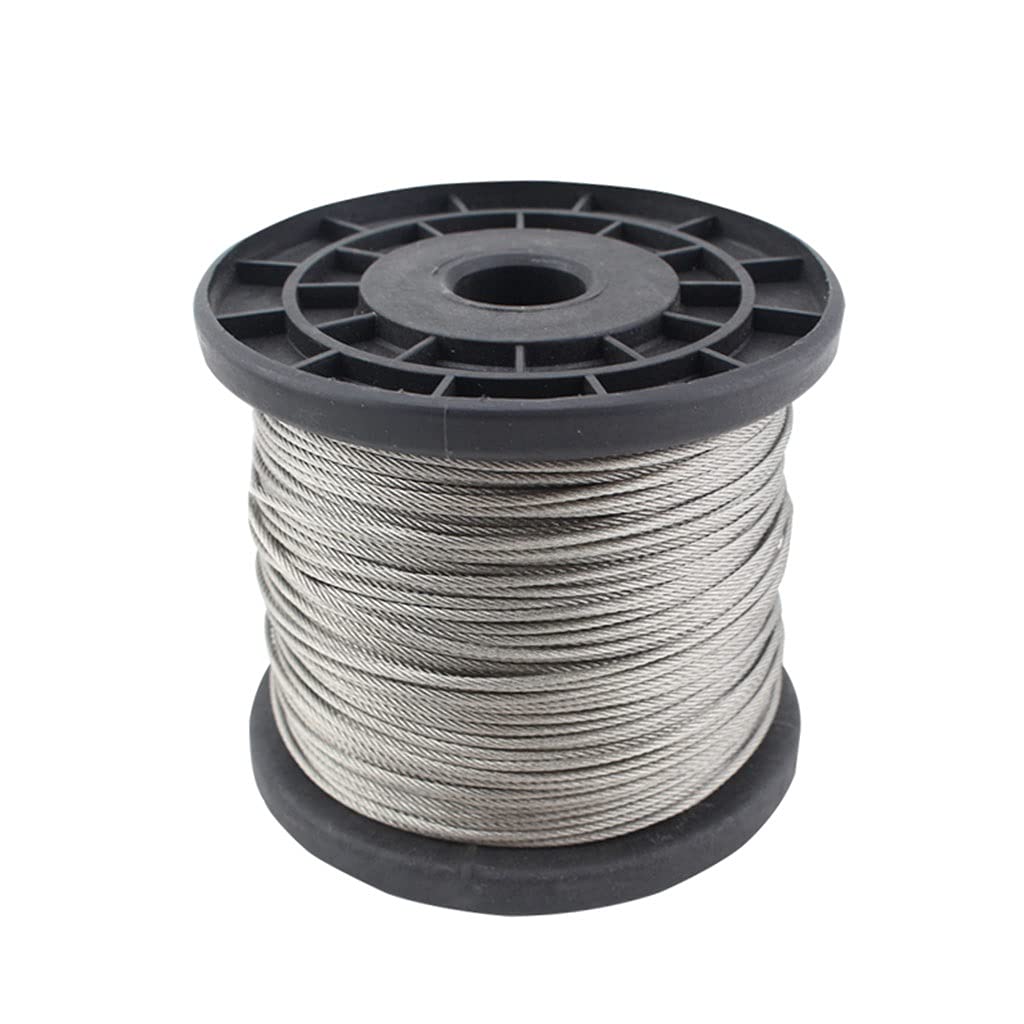 Filo Metallico in Acciaio Inox, Filo for Appendere Quadri da 2 mm, Acciaio Inossidabile Resistente da 50 m