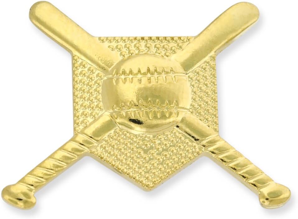 RITTRO JDS Industries Gold Baseball Bats Ball and Base Sports Pin