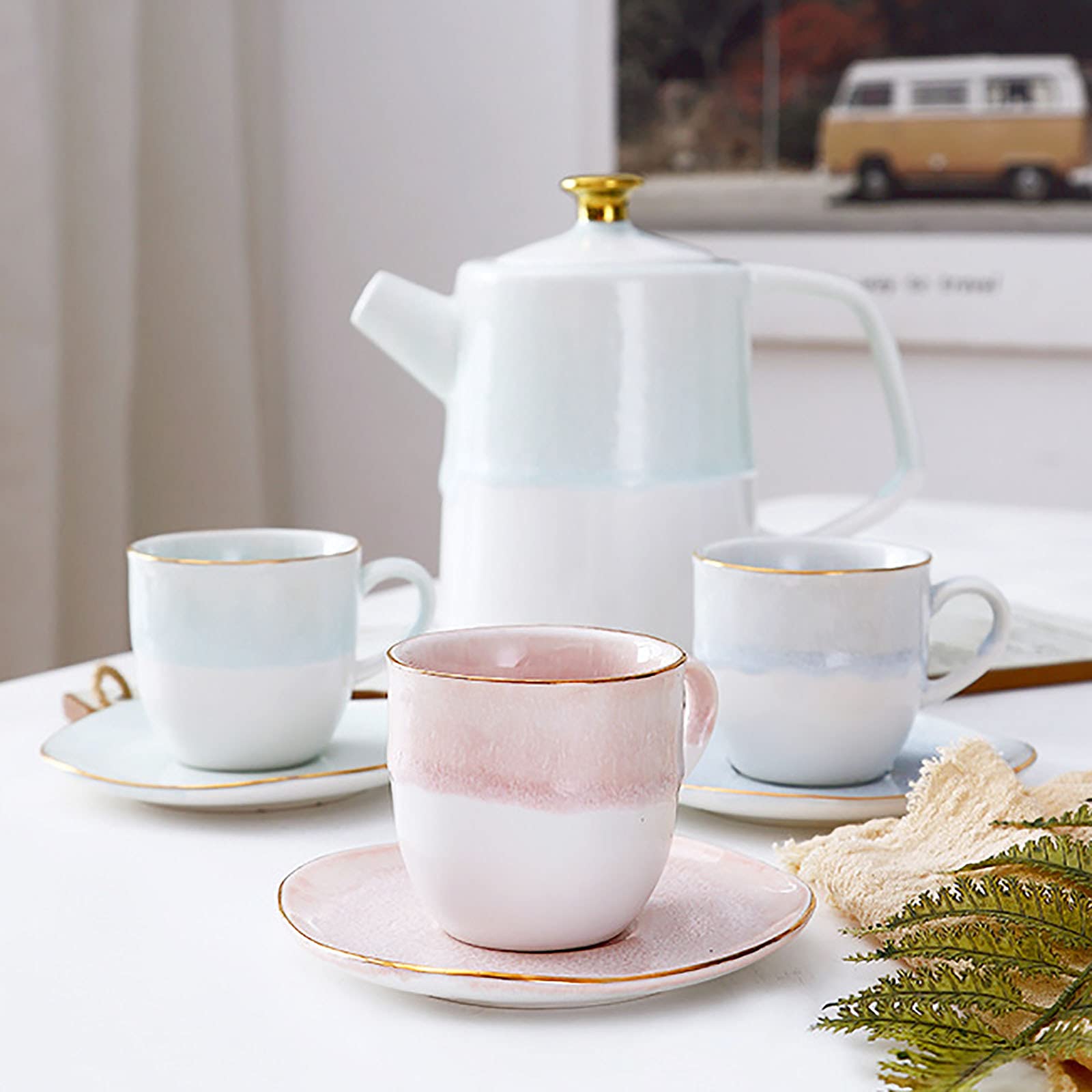 Zestawy Do Herbaty Z Imbrykiem Dla Dorosłych, Filiżanka Do Herbaty I Spodek, Serwis Dla 3 Osób, Porcelana, Ceramika, Kawa, Herbata, Zestawy Prezentowe Na Herbatę, Kawę, P