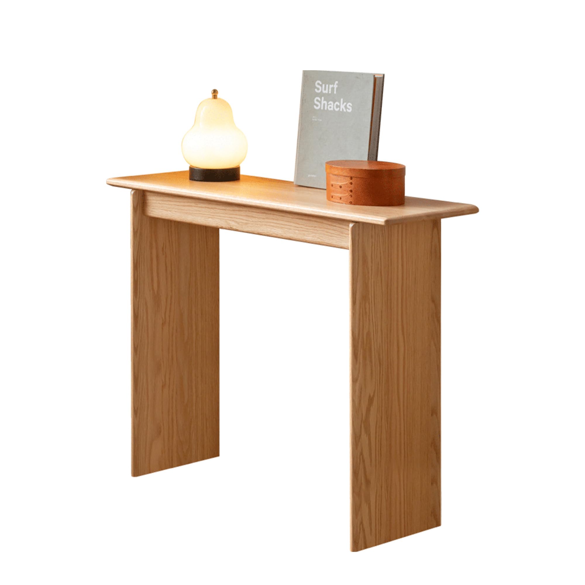YESWOOD Slim Console Table for Entryway, Narrow Solid Wood Hallway Table, Wall-Fit Design Foyer Table, Small Space Furniture, Natural Oak Finish