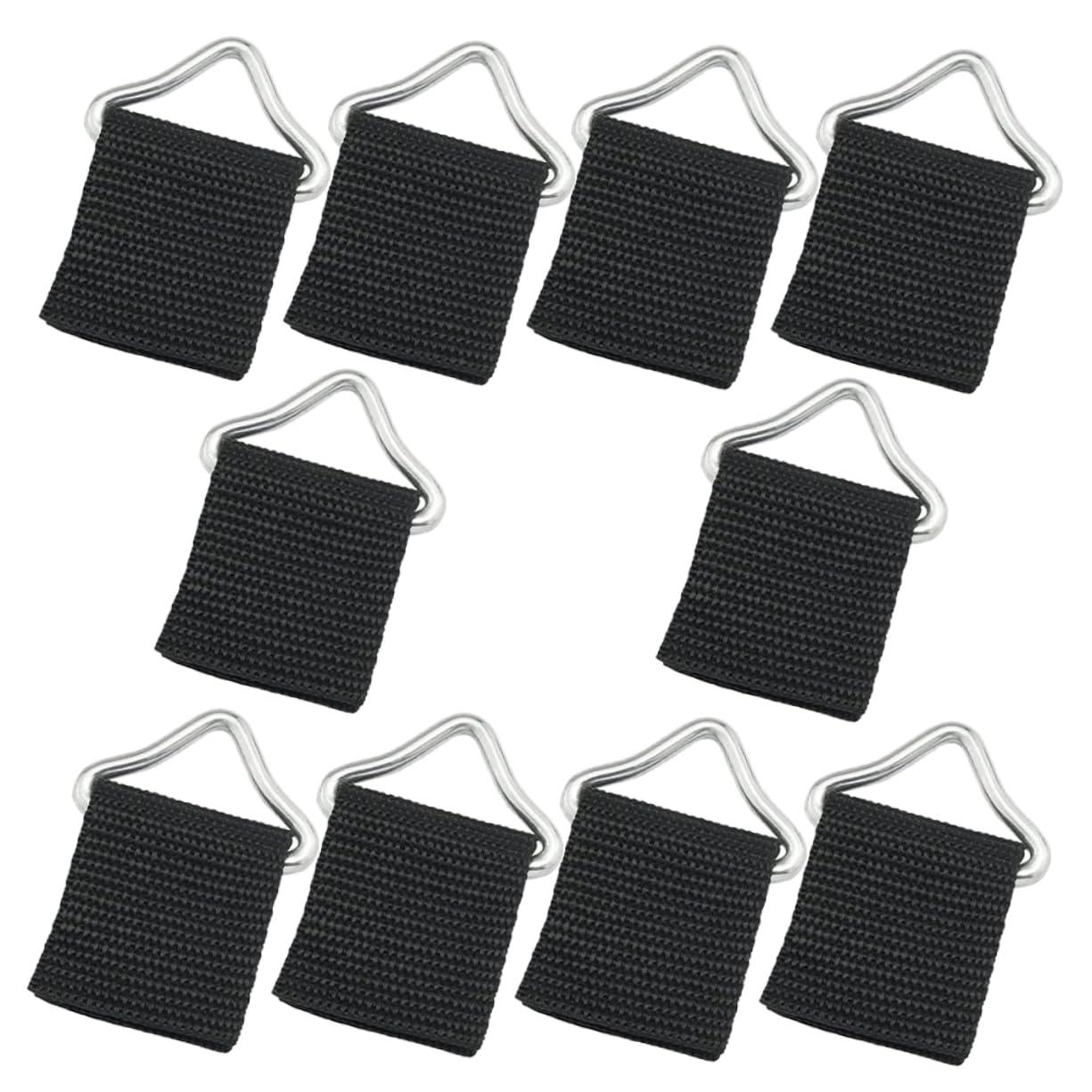 BRIGHTFUFU 10 Sets Compact Trampoline Parts Durable Triangle Rings with Webbing for Secure Connection for Safety and Easy Assembly for Outdoor Use