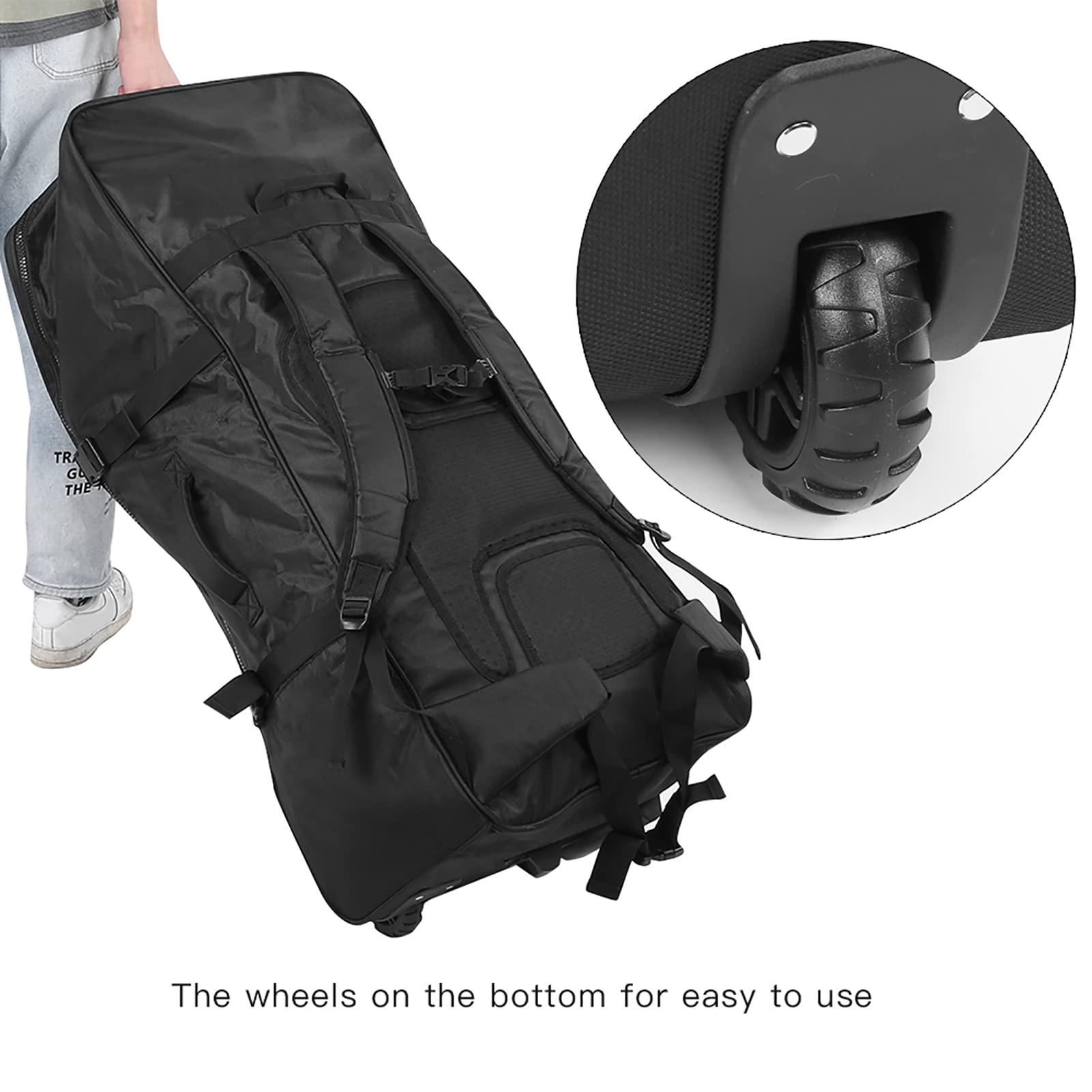 Sac de Rangement pour Planche de Surf 140 L, Sac de Transport étanche pour Kayak avec roulettes, Sac de Transport réglable pour Patins à roulettes, matériau en Polyester du