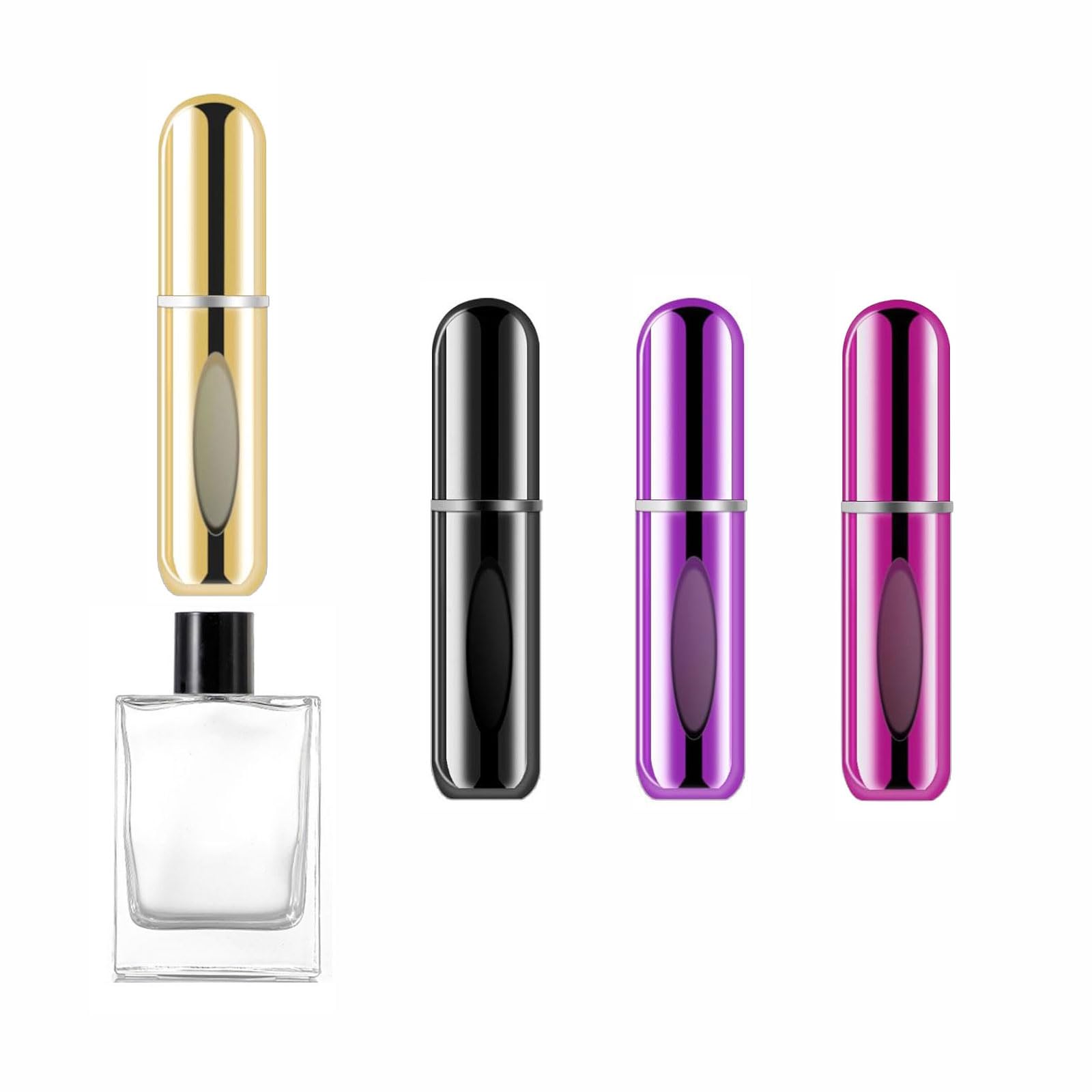refillable perfume portable atomizer bottle, travel perfume bottle refillable, perfume atomizer spray bottle for traveling and outgoing(5ml, 4 pack)