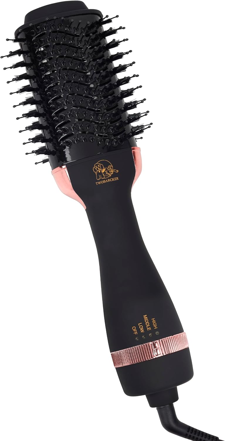 Hair Dryer Brush Blow Dryer Brush in One, 4 in 1 Ionic Hair Dryer and Styler Volumizer with Oval Titanium Barrel, Hot Air Straightener for Smooth Frizz-Free Blowout
