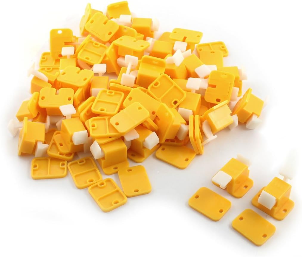 Aexit 50 Pcs Relays Plastic Prototype Test Fixture Latch Yellow White for PC Board Relays PCB Board
