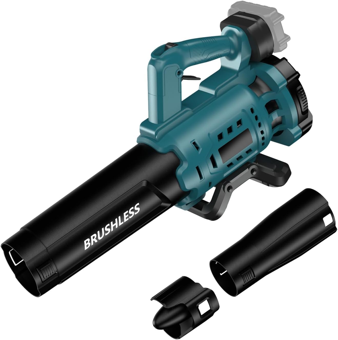 Soplador inalámbrico para batería Makita de 18 V, soplador eléctrico portátil inalámbrico con motor sin escobillas, volumen de aire 480 cfm, velocidad 200 km/h, para mantenimiento de la césped