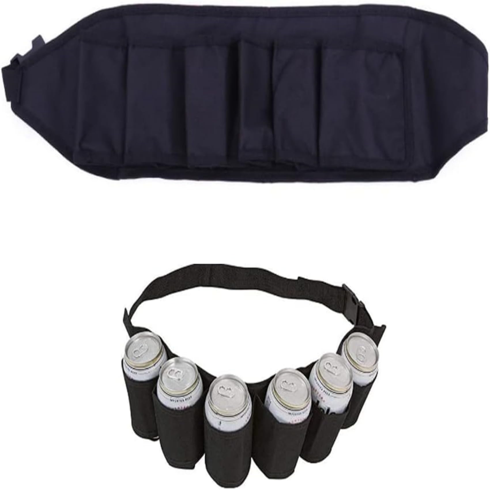 VOBORBeer Belt, 6 Pack Beer Belts, Portable Beer Can Belt Holster Beer Waist Bag for Beer Drinks Soda Can Bottles Beverage