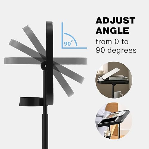 Miniatura 9 de Keepo Soporte para laptop, soporte plegable para laptop, escritorio portátil con soporte para tazas, escritorio de regazo para almacenamiento de