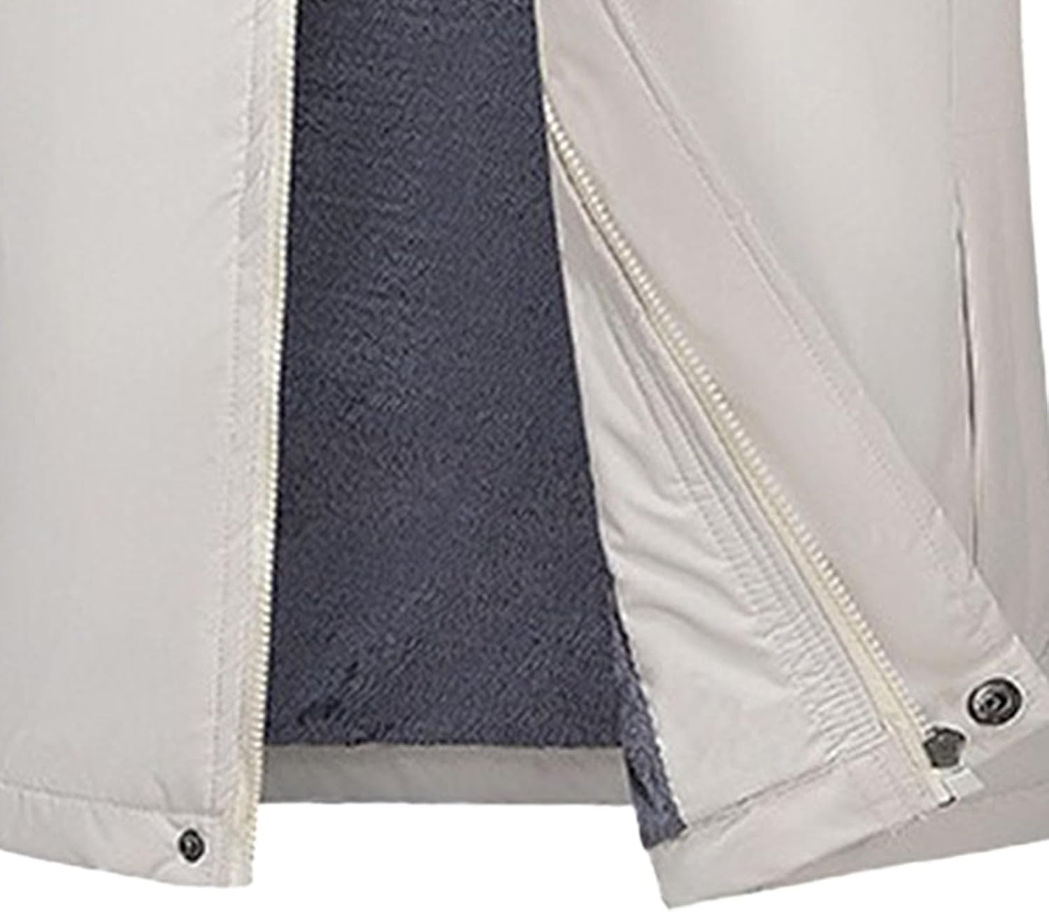 Men's with Hood Thermal Windproof Coat Sherpa Lined Fleece Windbreaker Coat Zip Pockets Ski Snow Jacket Warm