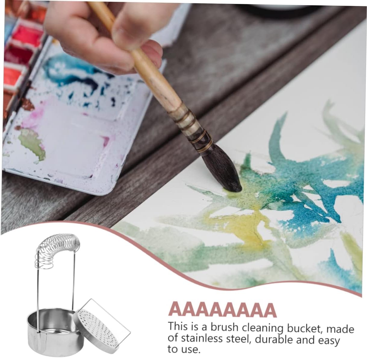 Tofficu Portable Paint Brush Washer for Oil Painting Spiral Brush Cleaner Lid and Cleaning Barrel for Home Use