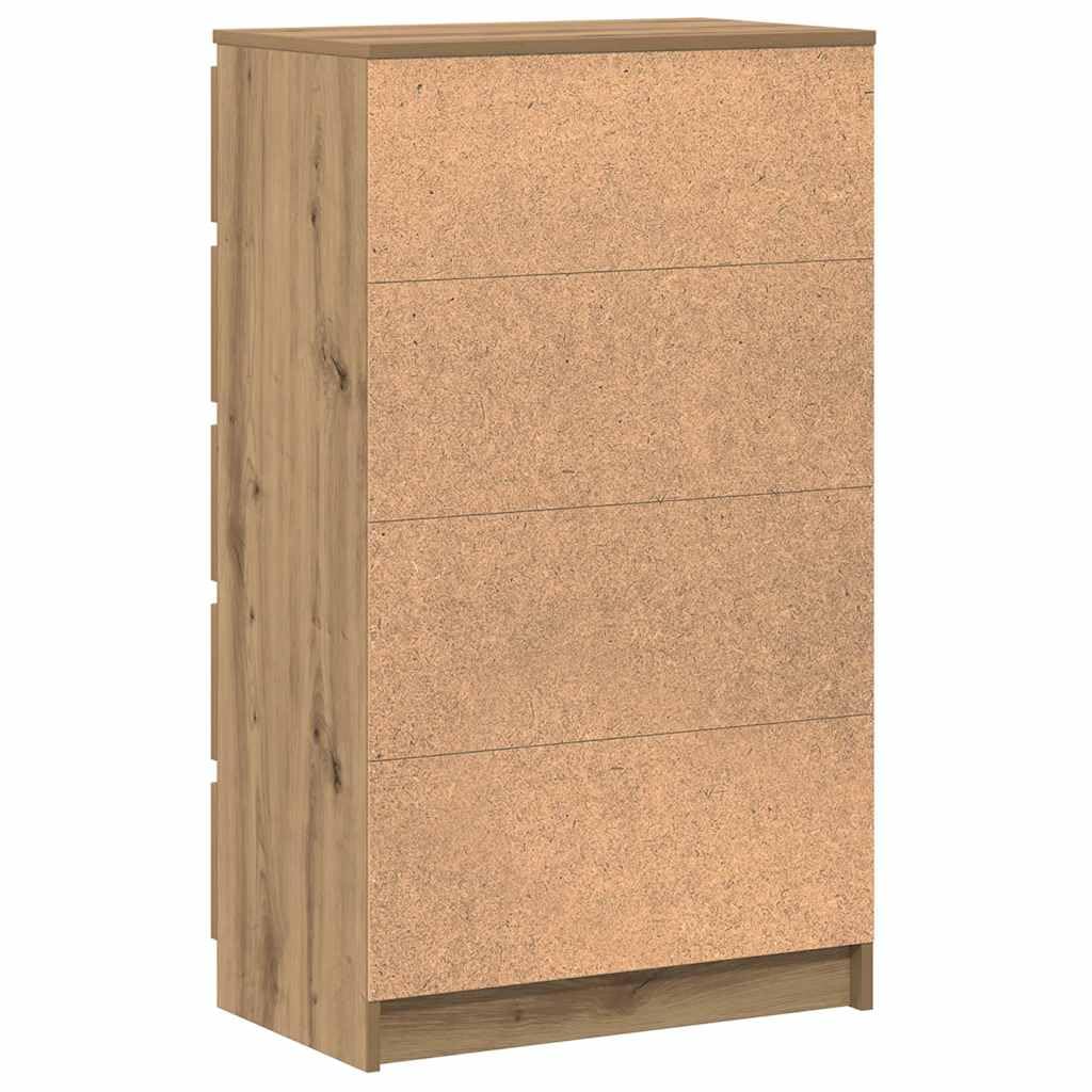 vidaXL Cajonera de Madera de ingeniería Roble Artisan 60x36x103 cm, cómoda, Armario, Armario de almacenaje, sifonier, Armario archivador