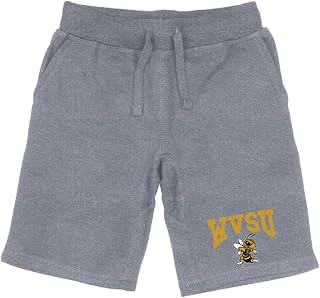 West Virginia State University Yellow Jackets Premium College Fleece Drawstring Shorts - Heather Grey, X-Large