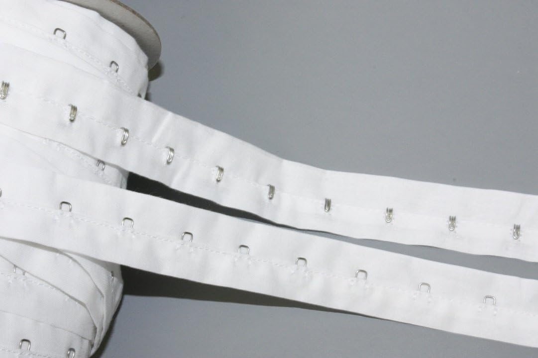 White Color Hook and Eye Cotton Tape (White)
