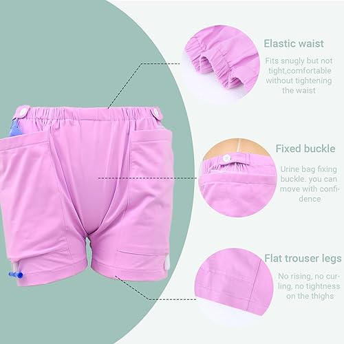 Miniatura 5 de Pantalones para el cuidado de la incontinencia, nuevo tipo de pantalones de bolsa de orina, ropa interior con catéter para ancianos con bolsillos