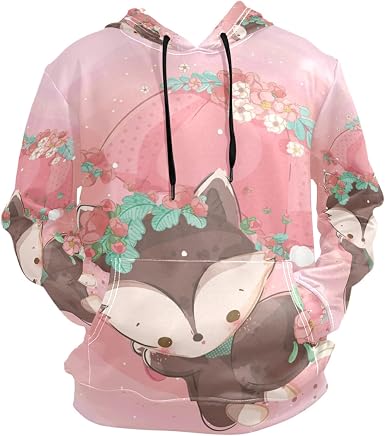 Cute Pink Fruit Fox Hoodie Sweatshirt 