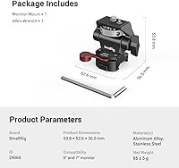 Vista 9 de SMALLRIG Soporte para monitor de campo con abrazadera NATO, soporte para monitor de cámara para monitor de 5 y 7 pulgadas, giratorio e inclinable