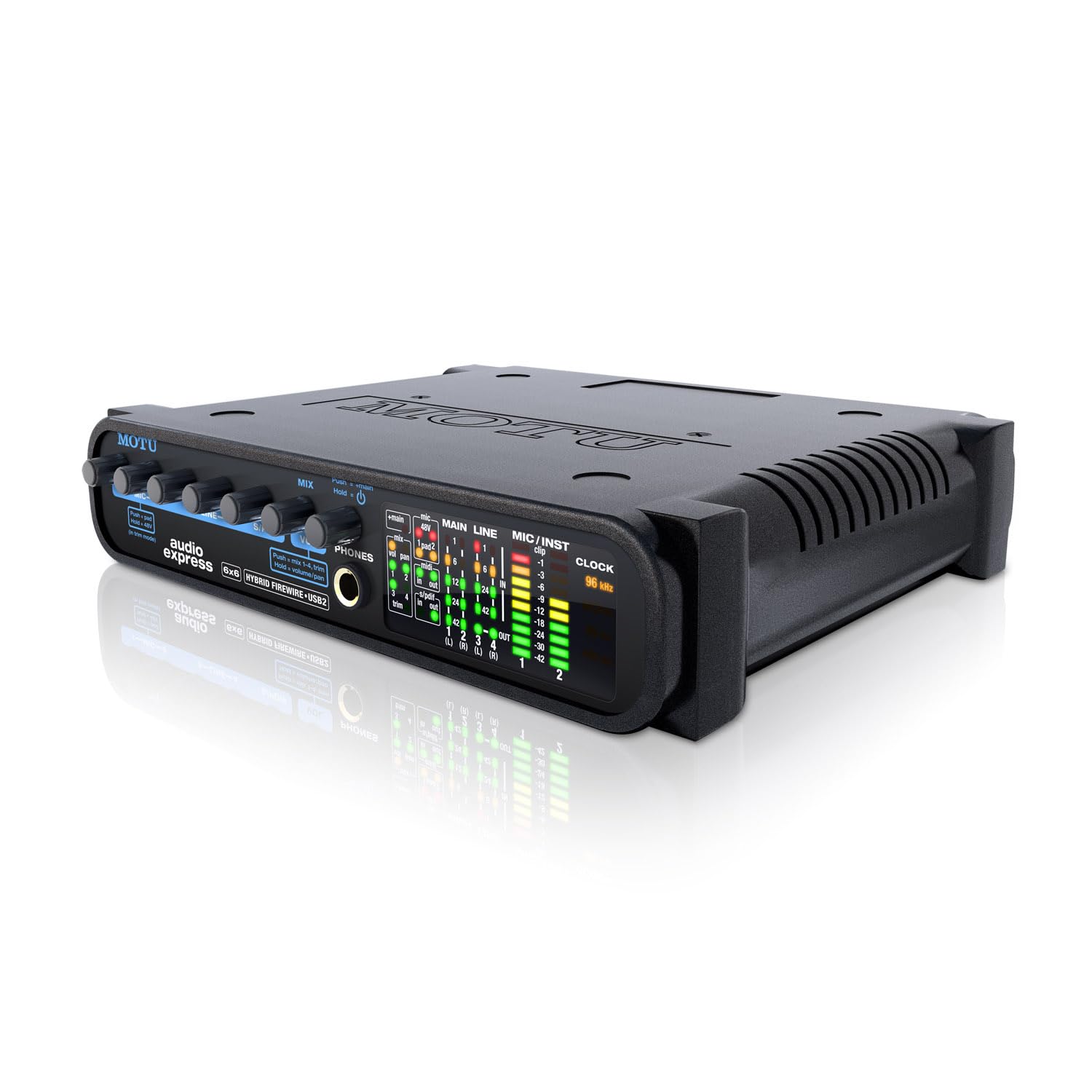 Motu Audio Express Hybrid 6 x 6 canali interfaccia audio Firewire USB standalone con cavo keepdrum XLR