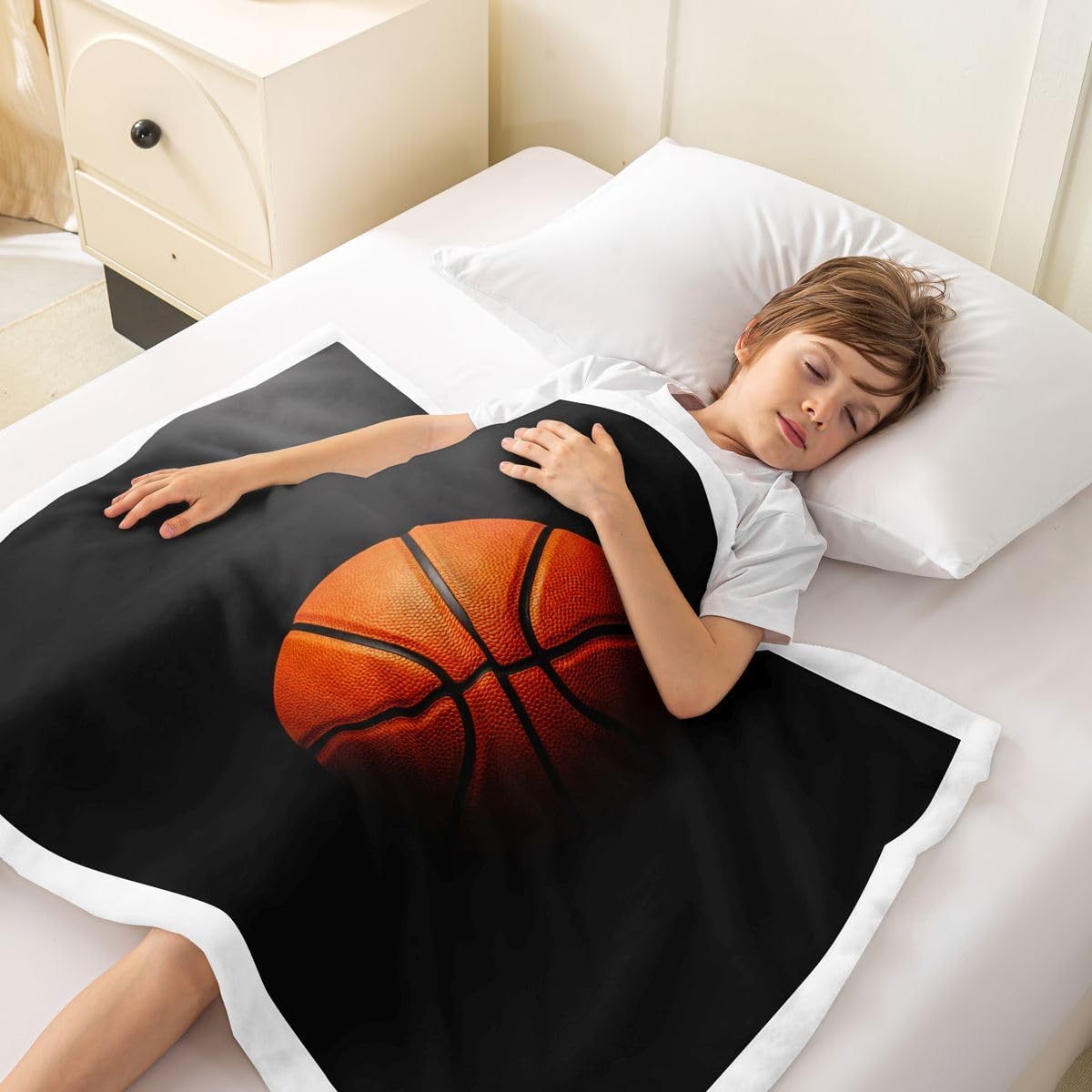 Feelyou Basketball Sherpa Blanket Plush Fuzzy Gaming Sports Fleece Throw Blanket Boys Girls Gift for Basketball Lover for Bed Couch Chair Living Room Bedroom Decor Soft Baby 30"x40" image 2