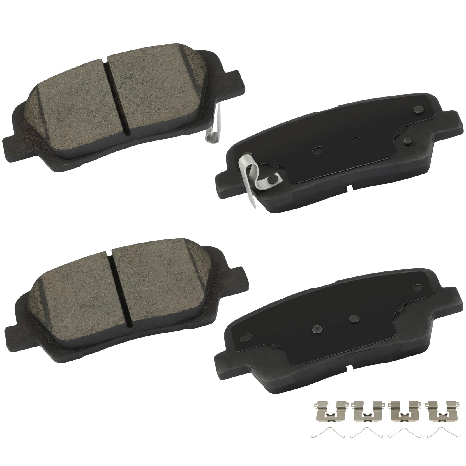 cciyu D1916 Brake Pads w/Hardware Rear Disc Brake Pad Set | Fit For Hyundai For Santa Fe 2010-2018,For Santa Fe Sport 2013-2018,For Santa Fe XL 2019,For Kia For Sorento 2011-2015