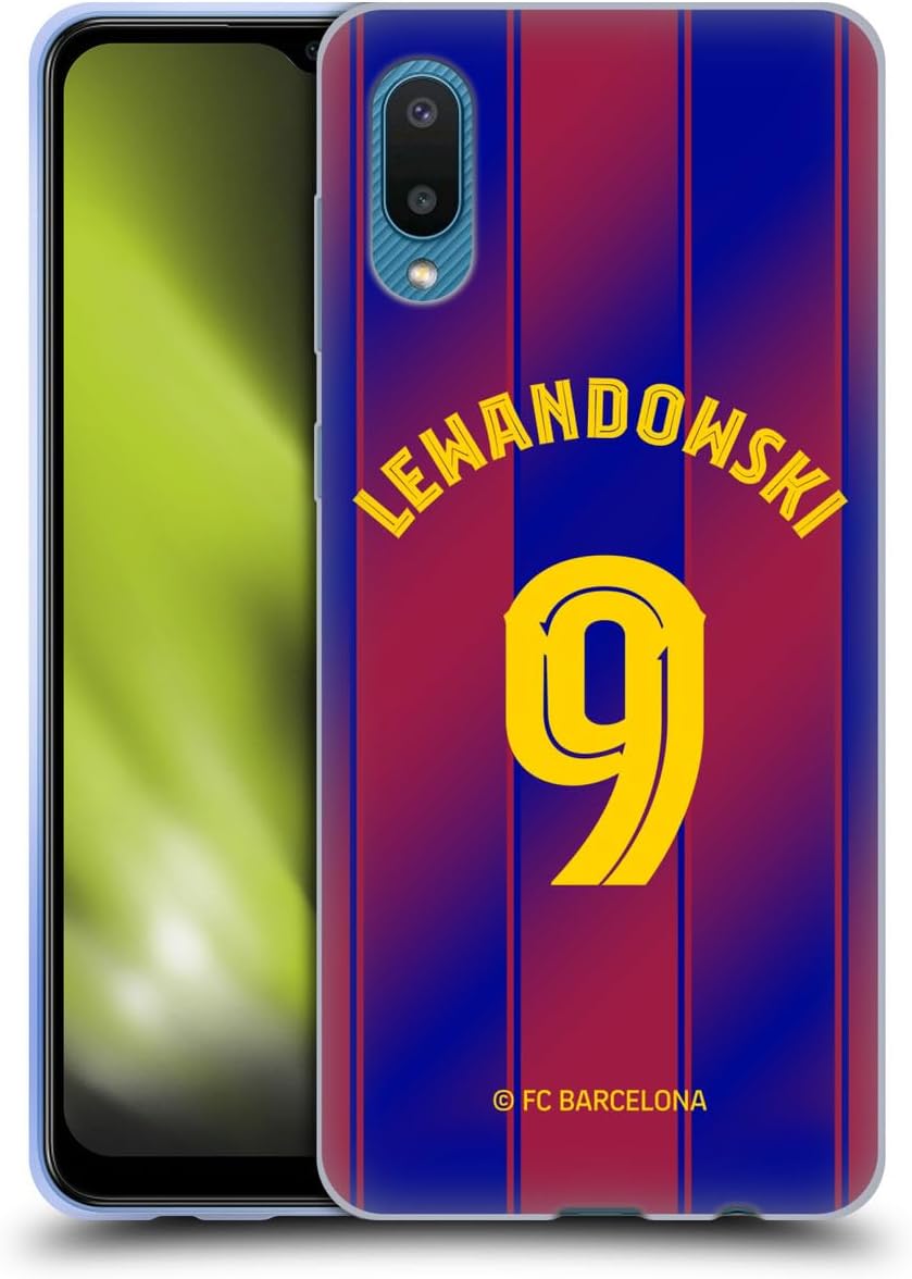 Head Case Designs Officially Licensed FC Barcelona Robert Lewandowski 2025/26 Players Home Kit Gel Case [Military Grade Protection] Compatible With Samsung Galaxy A02/M02 (2021)