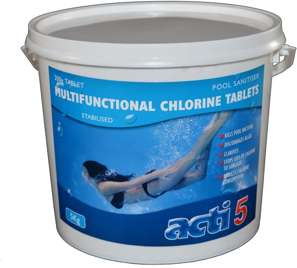 ActiMultifunctional Chlorine 200g Tablets - 5kg Water Treatment for Pools