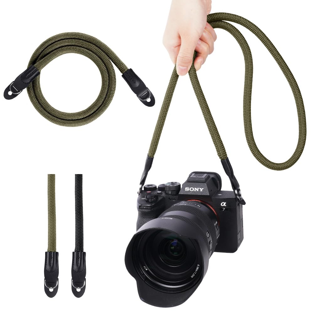 flintronic Sangle Appareil Photo, Bandoulière en Corde en Nylon, Courroie de Cou pour Appareil Photo, pour Canon, Appareils Photo pour Les Caméras Nikon, Sony, Fujifilm, Olympus, Leica - 102 cm
