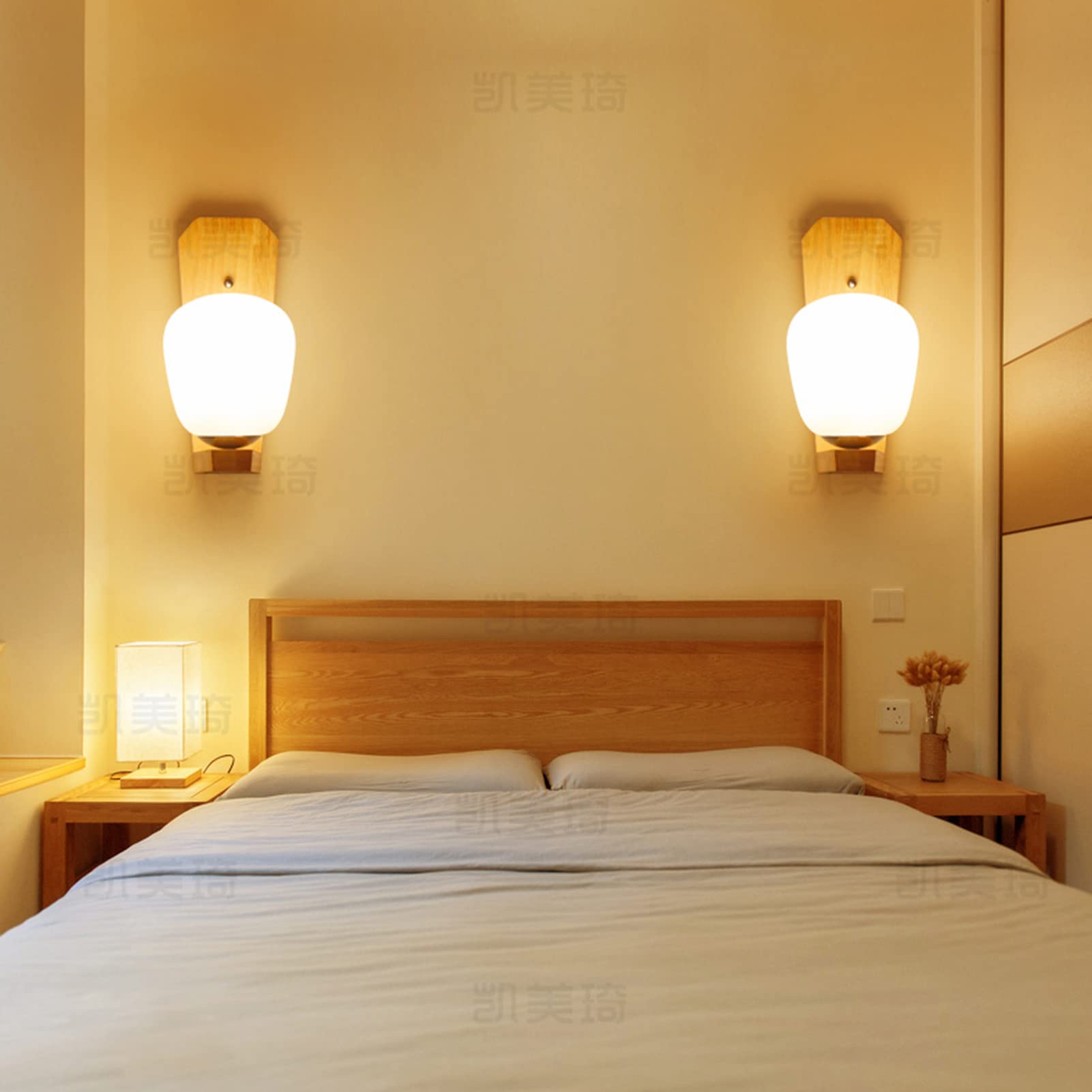 Modernes minimalistisches E27-Massivholz, LED-Deckenleuchte, Schlafzimmer-Nachttischlampe, kreatives Wohnzimmer-Gang-Treppen-Dekorationslicht