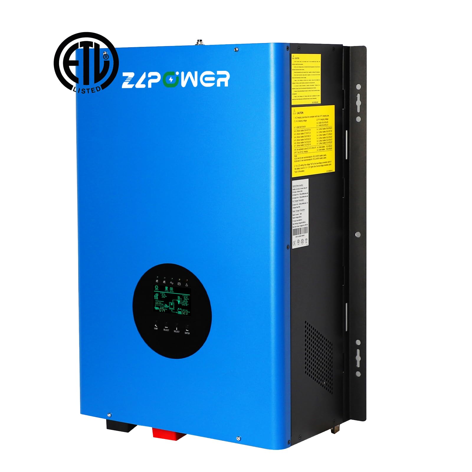 48V Inverter 10KW Solar Hybrid Off Grid 110/220Vac Low Frequency DC 48V AC Input 240V AC Output 120V/240V Split Phase Pure Sine Wave Converter with 2x80A MPPT Charger Controller 10000W UL1741