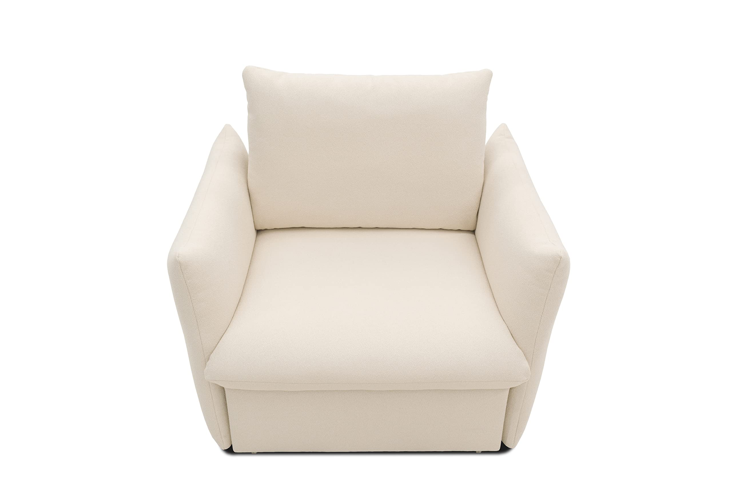 DOMO. collection Sessel Cloud Box, Armsessel mit Schlaffunktion und Boxspringfederung, Schlafsessel, Boxspringsessel, Polstersessel, 120 x 97 x 100 cm (BxTxH), Creme
