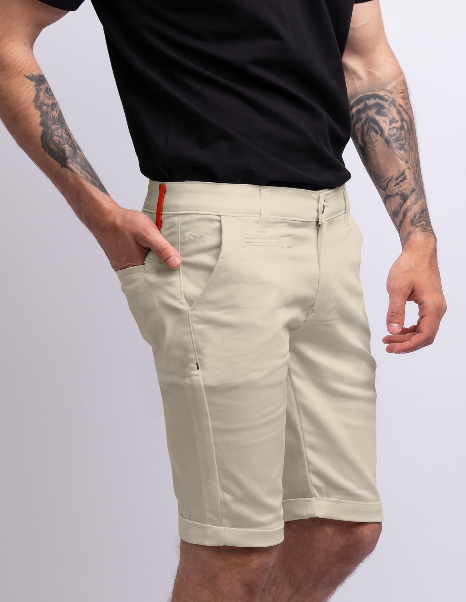 strongAnt Chino Shorts Herren Power Stretch Slim Fit. Bermuda Kurze Hose Sommer Baumwolle. Chinoshorts Weiss Schwarz Grau Dunkelblau