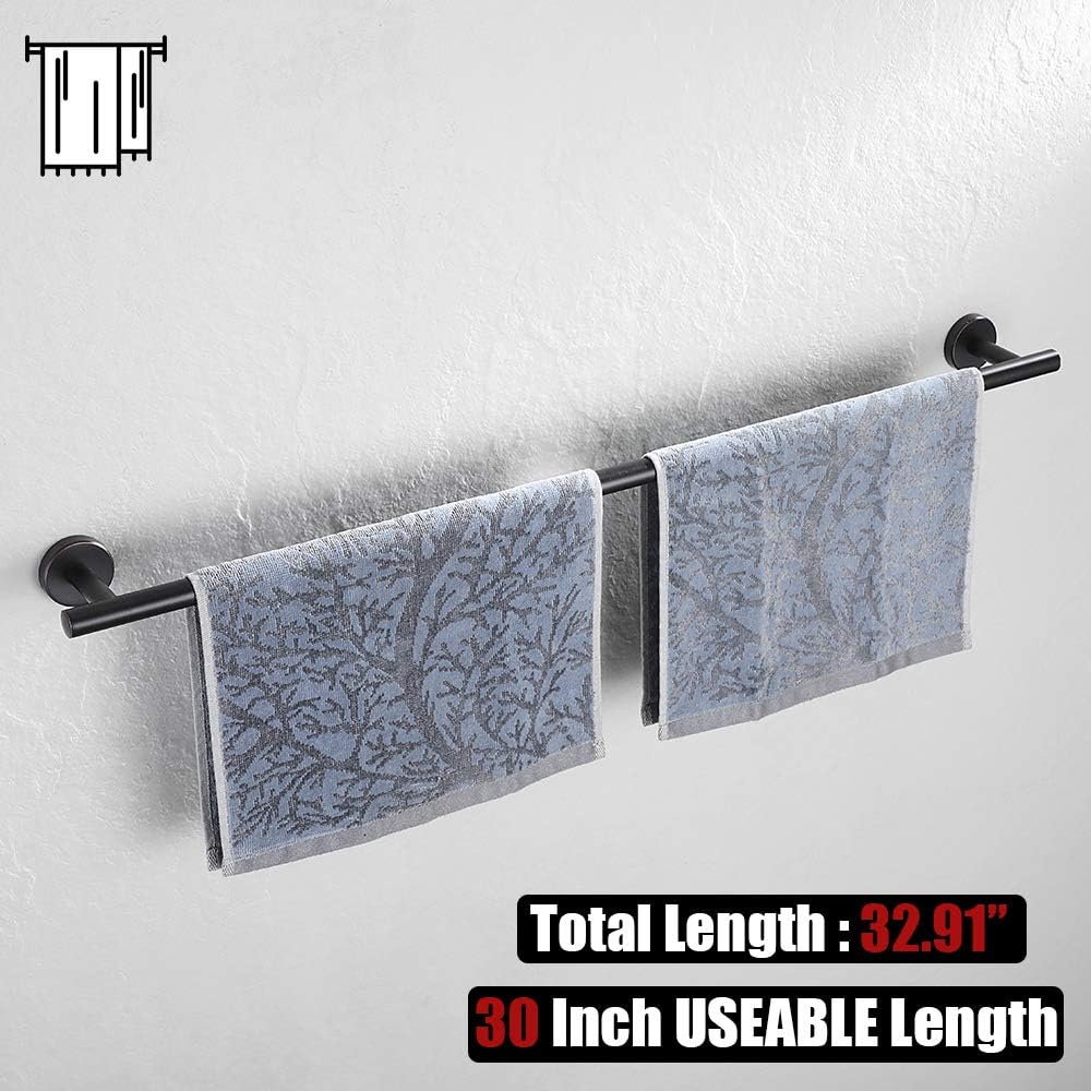 JQK Oil Rubbed Bronze Towel Bar, 30 Inch 304 Stainless Steel Thicken 0.8mm Towel Rack Bathroom, Towel Holder ORB Wall Mount - Image 4