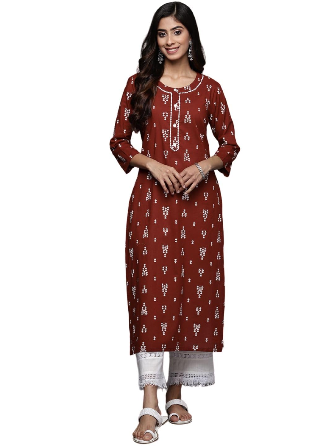 Varanga Women's Khari Printed Straight Kurta