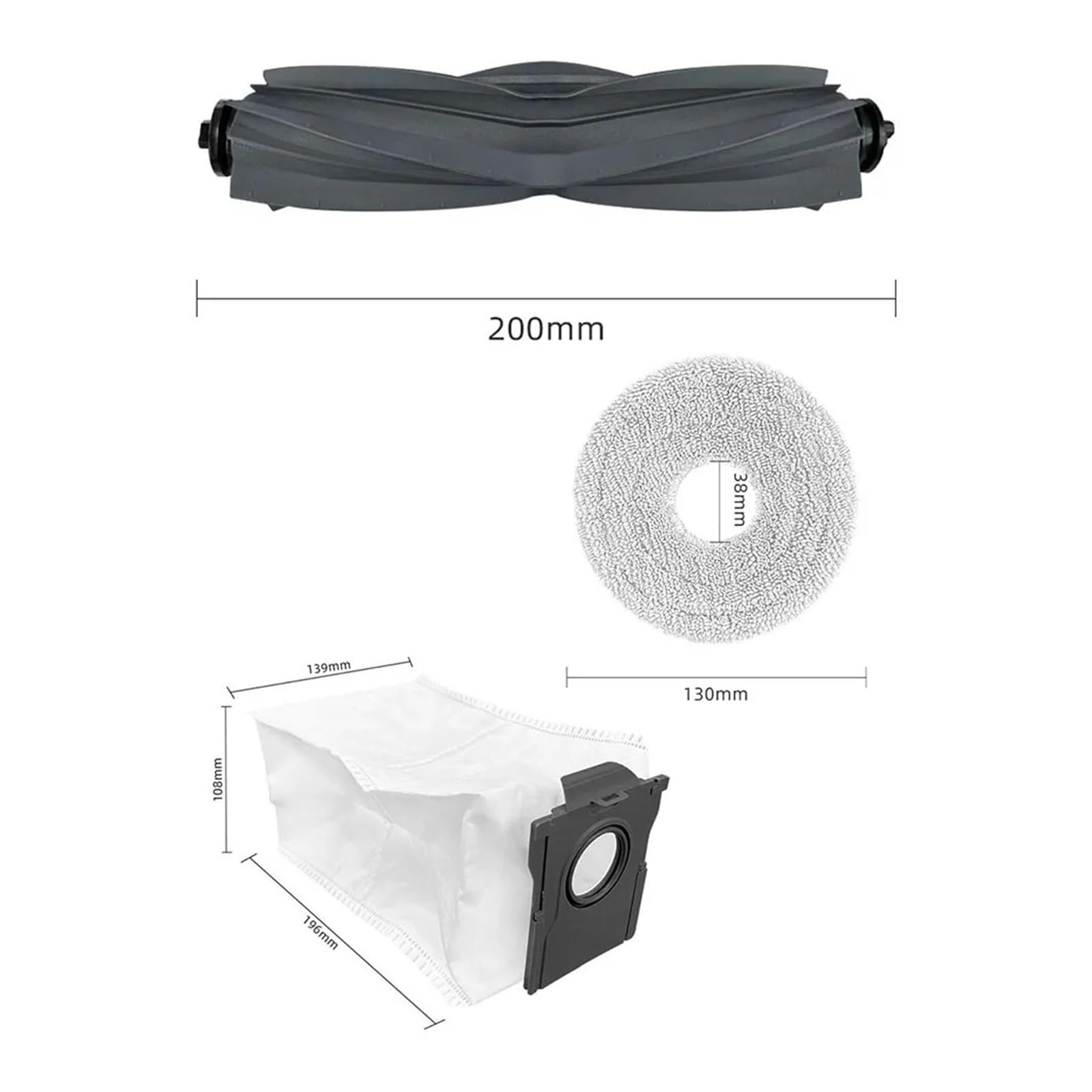 Generisch Kompatibel mit MOVA S70 Bürstenfilter-Mopp-Set