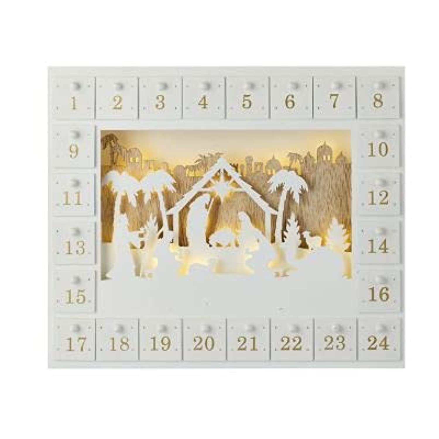 Lakeland Light Up Advent Nativity Scene, 42cm Length x 6cm Width x 36cm Height, Multicolor