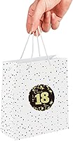 Vista 6 de Sumerk Set de regalo de cumpleaños 18 – Saludos a 18 bolsas de papel con tarjetas y calcomanías – 2 bolsas, 2 tarjetas, 2 calcomanías