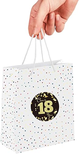Miniatura 6 de Sumerk Set de regalo de cumpleaños 18  Saludos a 18 bolsas de papel con tarjetas y calcomanías  2 bolsas, 2 tarjetas, 2 calcomanías