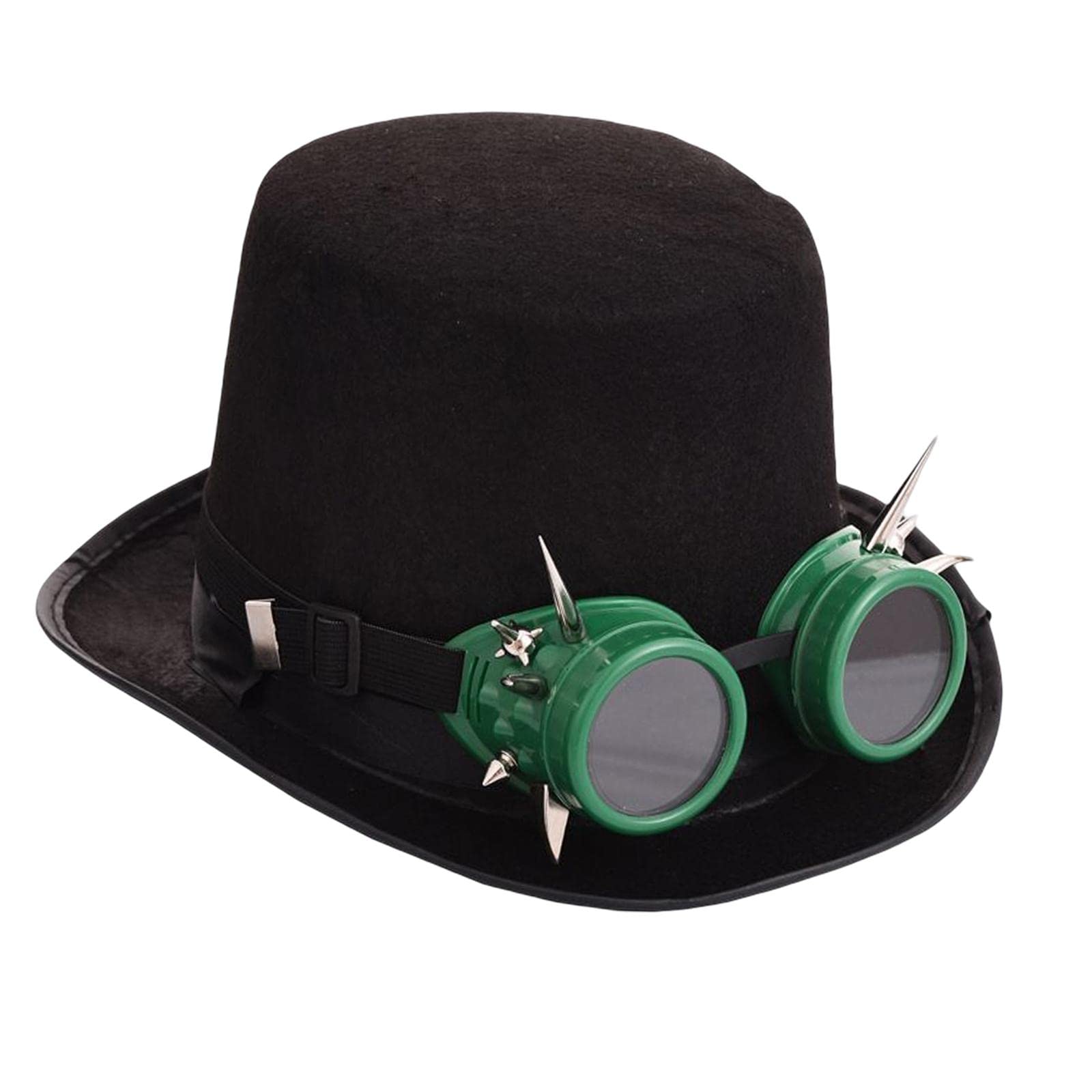 Sombrero Steampunk Accesorio de Cosplay Gótico Sombrero Fedora Trilby Goggles Desmontables de Fieltro Adecuado para