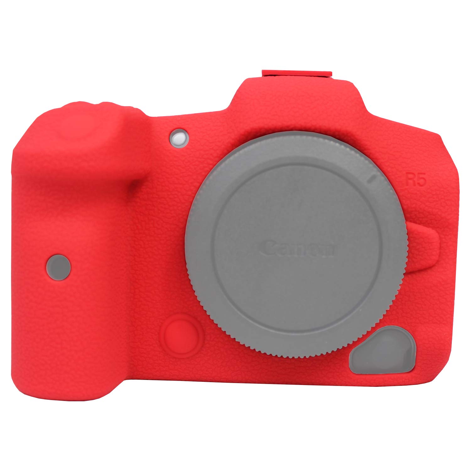 Easy Hood Camera Case for Canon EOS R5, R5 Camera Cover Silicone Sleeve Texture Surface Anti-Scratch Soft Silicone Rubber Protective Camera Cover Protector Skin Shell (Red)