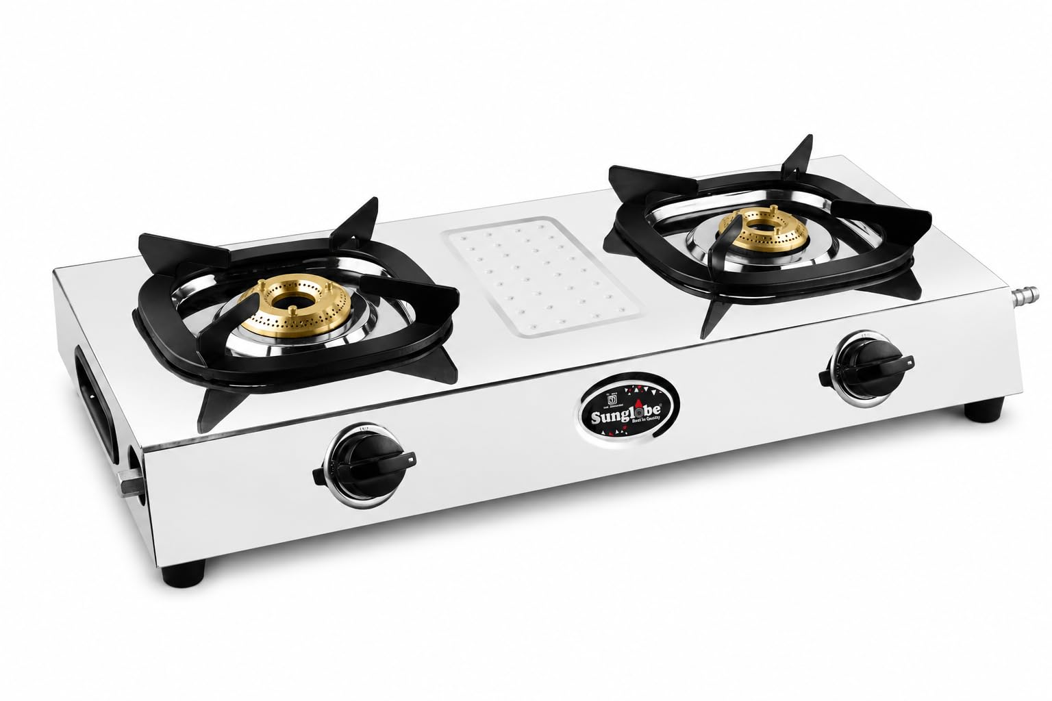 SunGlobe Gripp Mini 2 Burner Gas Stove with Brass Burners, Steel | Up to 74% efficient brass burners, jointless steel body, ISI certified, 2-year doorstep warranty-image-24
