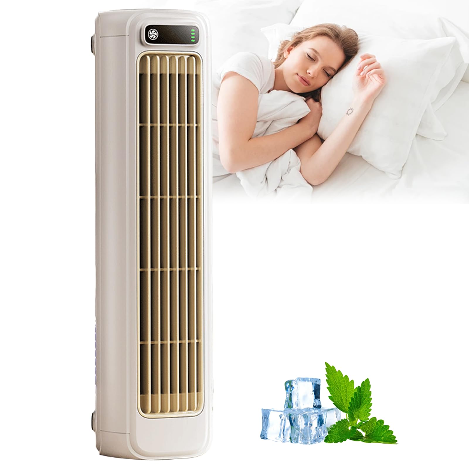 Festberg Cooling Ace - Kabelloser Tischventilator Mit 3 Geschwindigkeiten (Weiß)